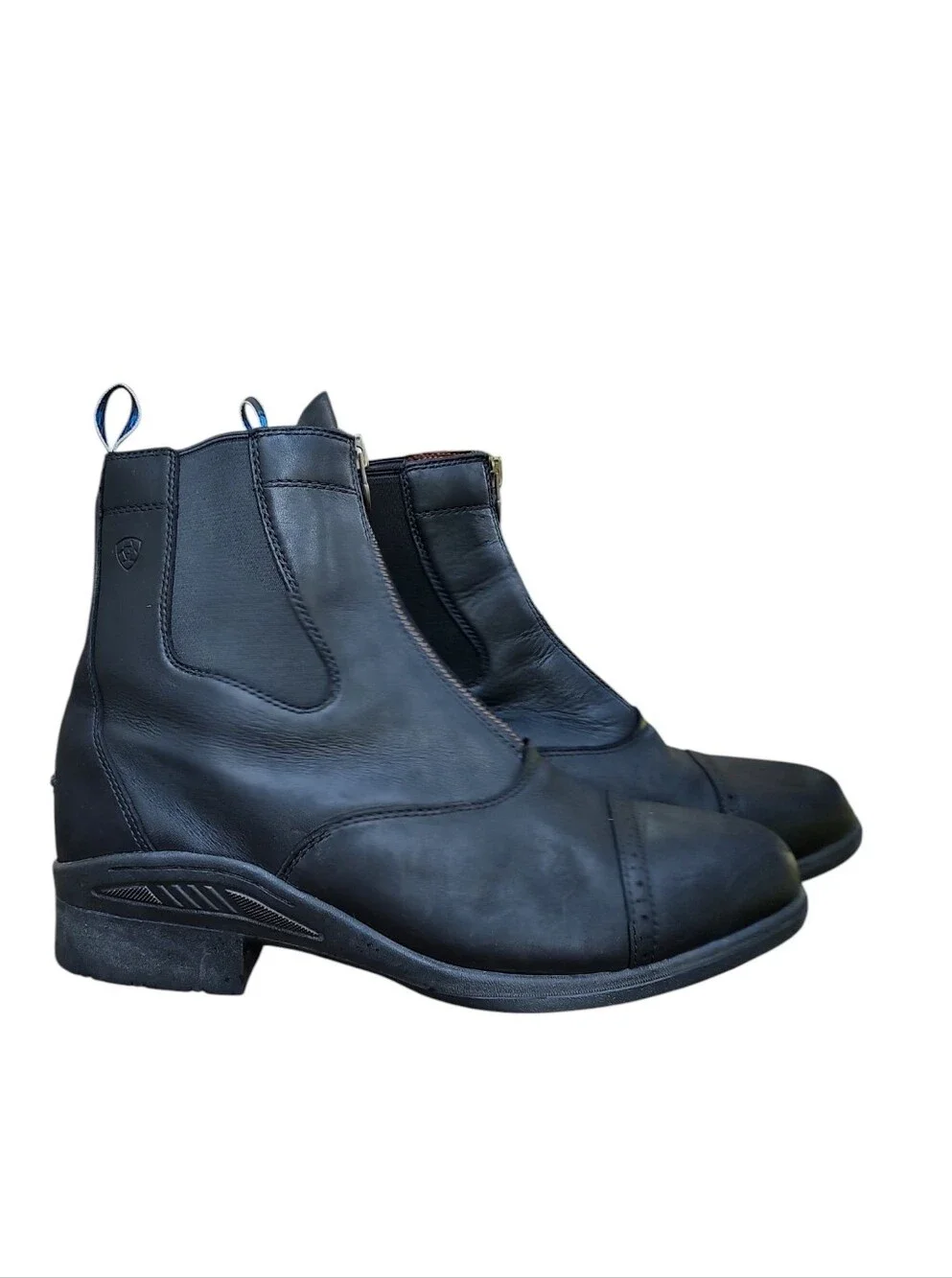 Ariat Black Front-Zip Leather Boots